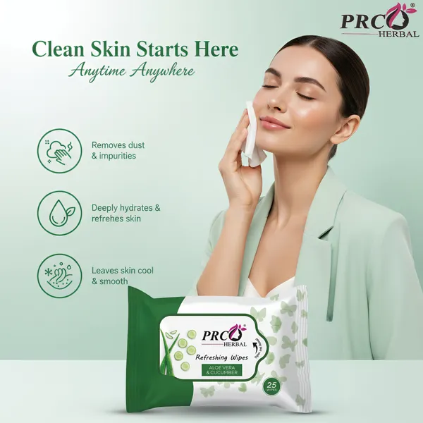 PRC_HERBAL_Aloevera_&_Cucumbar_Refreshing_Wet_Wipes_For_Face_Facial_Cleansing_Refreshing_&_Skin_Hydration_Soothing_For_Skin_Ph_Balance_&_Alcohol_Free_Nourishing_With_Fruit_Extract_(_Each_Pack_Contain_25_Wipes)_(Pack_Of_6)