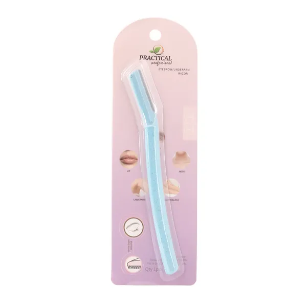 PRC_PRACTICAL_Eyebrow_&_Face_Razor_For_Women_(Blue)_Facial_Hair_Instant_Glow_&_Painless_Hair_Removal_German_Blades_For_Eyebrows,_Upper_Lip,_Chin,_Peach_Fuzz,_Forehead,_Unibrow,_Sideburns_(Pack_Of_10)