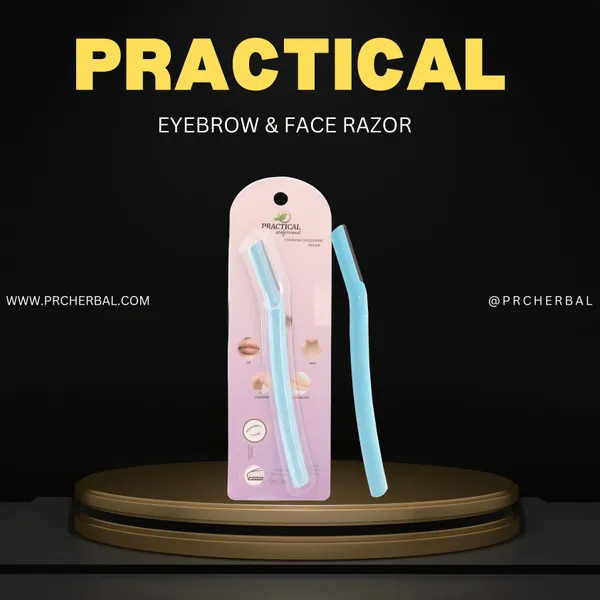 PRC_PRACTICAL_Eyebrow_&_Face_Razor_For_Women_(Blue)_Facial_Hair_Instant_Glow_&_Painless_Hair_Removal_German_Blades_For_Eyebrows,_Upper_Lip,_Chin,_Peach_Fuzz,_Forehead,_Unibrow,_Sideburns_(Pack_Of_10)