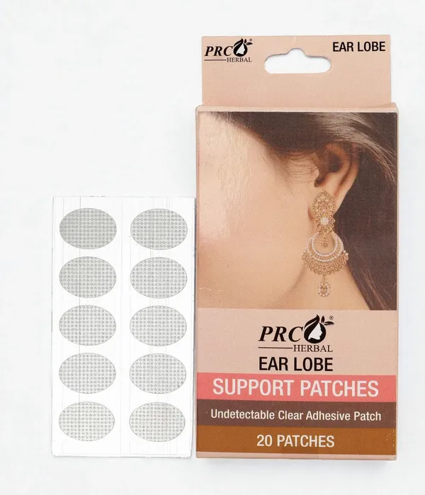 PRC_HERBAL_Transparent_Earlobe_Support_Patches_Women_Invisible_Waterproof_Fashion_Ear_Lobe_Support_For_Earrings_Self_Adhesive_Oval_Ear_Lobe_Tape_Support_For_Heavy_Earrings_Flexible_(Each_Pack_Contain_20_Patches)_Pack_Of_6