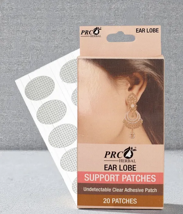 PRC_HERBAL_Transparent_Earlobe_Support_Patches_Women_Invisible_Waterproof_Fashion_Ear_Lobe_Support_For_Earrings_Self_Adhesive_Oval_Ear_Lobe_Tape_Support_For_Heavy_Earrings_Flexible_(Each_Pack_Contain_20_Patches)_Pack_Of_6