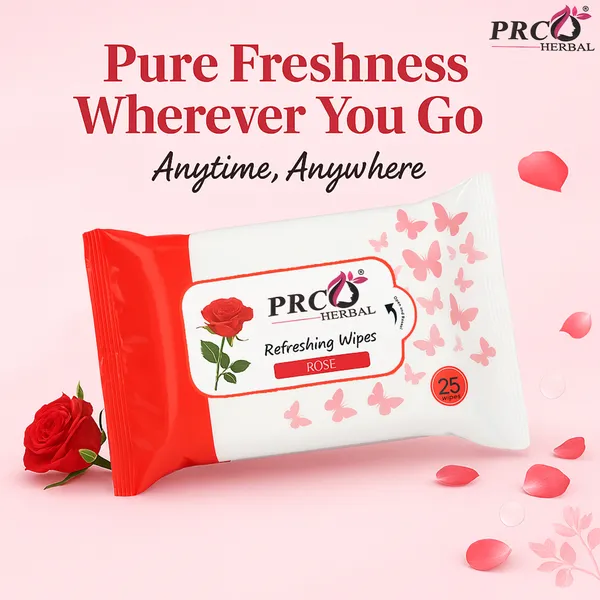 PRC_HERBAL_Rose_Refreshing_Wet_Wipes_For_Face_Facial_Cleansing_Refreshing_&_Skin_Hydration_Soothing_For_Skin_Ph_Balance_&_Alcohol_Free_Nourishing_With_Fruit_Extract_(_Each_Pack_Contain_25_Wipes)_(PackOf_10)