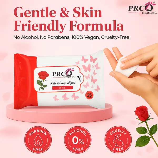 PRC_HERBAL_Rose_Refreshing_Wet_Wipes_For_Face_Facial_Cleansing_Refreshing_&_Skin_Hydration_Soothing_For_Skin_Ph_Balance_&_Alcohol_Free_Nourishing_With_Fruit_Extract_(_Each_Pack_Contain_25_Wipes)_(PackOf_10)