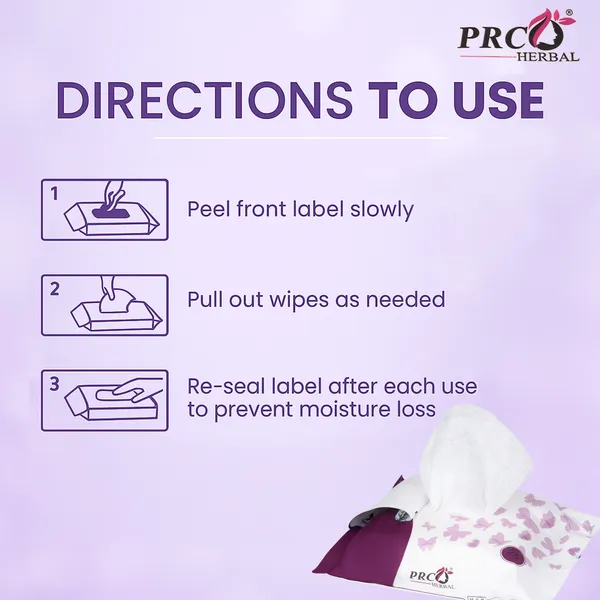 PRC_HERBAL_Lavender_Refreshing_Wet_Wipes_For_Face_Facial_Cleansing_Refreshing_&_Skin_Hydration_Soothing_For_Skin_Ph_Balance_&_Alcohol_Free_Nourishing_With_Fruit_Extract_(_Each_Pack_Contain_25_Wipes)_(Pack_Of_10)_