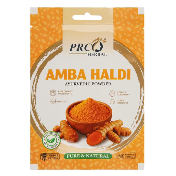 PRC_HERBAL_Amba_Haldi_Ayurvedic_Powder_|_100%_Pure_Natural_Wild_Turmeric_Face_&_Skin_Care_Powder_(40GMS)_(PACK-10)