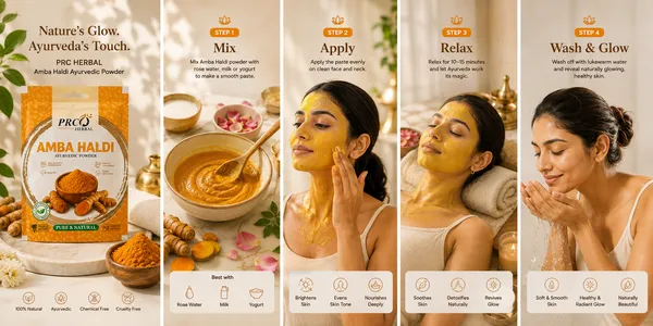 PRC_HERBAL_Amba_Haldi_Ayurvedic_Powder_|_100%_Pure_Natural_Wild_Turmeric_Face_&_Skin_Care_Powder_(40GMS)_(PACK-10)