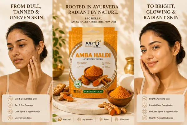 PRC_HERBAL_Amba_Haldi_Ayurvedic_Powder_|_100%_Pure_Natural_Wild_Turmeric_Face_&_Skin_Care_Powder_(40GMS)_(PACK-10)
