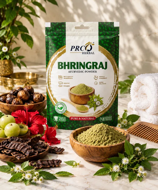 PRC_HERBAL_Bhringraj_Ayurvedic_Powder_|_100%_Pure_Natural_Hair_Growth_&_Scalp_Care_Powder__(40GMS)_(PACK-10)