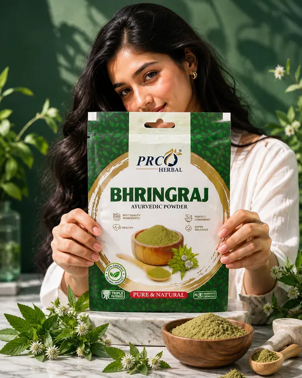 PRC_HERBAL_Bhringraj_Ayurvedic_Powder_|_100%_Pure_Natural_Hair_Growth_&_Scalp_Care_Powder__(40GMS)_(PACK-10)