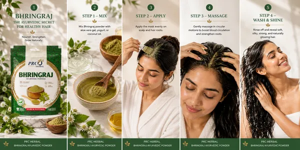 PRC_HERBAL_Bhringraj_Ayurvedic_Powder_|_100%_Pure_Natural_Hair_Growth_&_Scalp_Care_Powder__(40GMS)_(PACK-10)