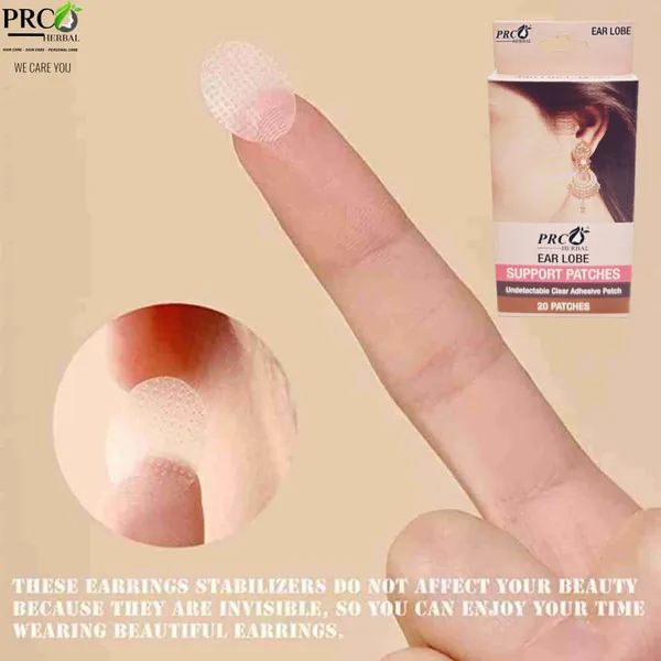 PRC_HERBAL_Transparent_Earlobe_Support_Patches_Women_Invisible_Waterproof_Fashion_Ear_Lobe_Support_For_Earrings_Self_Adhesive_Oval_Ear_Lobe_Tape_Support_For_Heavy_Earrings_Flexible_(Each_Pack_Contain_20_Patches)_Pack_Of_4