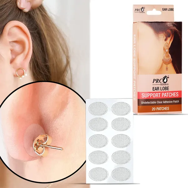 PRC_HERBAL_Transparent_Earlobe_Support_Patches_Women_Invisible_Waterproof_Fashion_Ear_Lobe_Support_For_Earrings_Self_Adhesive_Oval_Ear_Lobe_Tape_Support_For_Heavy_Earrings_Flexible_(Each_Pack_Contain_20_Patches)_Pack_Of_4