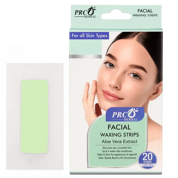 PRC_HERBAL_Facial_Wax_Strips_Extracted_From_ALOEVERA_Gentle_&_Effective_Smooth_Skin_In_Minutes_(Each_Pack_Contains_20_Strips)_Pack_Of_6