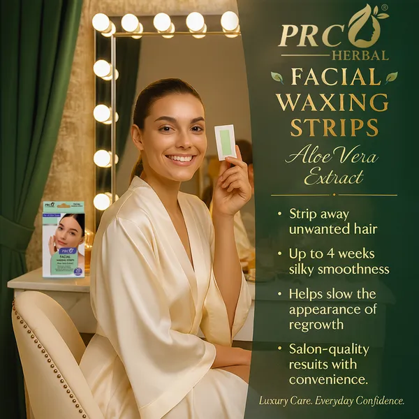 PRC_HERBAL_Facial_Wax_Strips_Extracted_From_ALOEVERA_Gentle_&_Effective_Smooth_Skin_In_Minutes_(Each_Pack_Contains_20_Strips)_Pack_Of_6