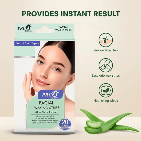 PRC_HERBAL_Facial_Wax_Strips_Extracted_From_ALOEVERA_Gentle_&_Effective_Smooth_Skin_In_Minutes_(Each_Pack_Contains_20_Strips)_Pack_Of_6