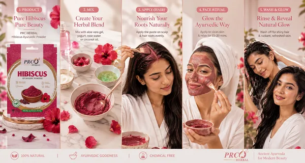 PRC_HERBAL_Hibiscus_Ayurvedic_Powder_|_100%_Pure_Natural_Hibiscus_Hair_&_Skin_Care_Powder_(40GMS)_(PACK-10)