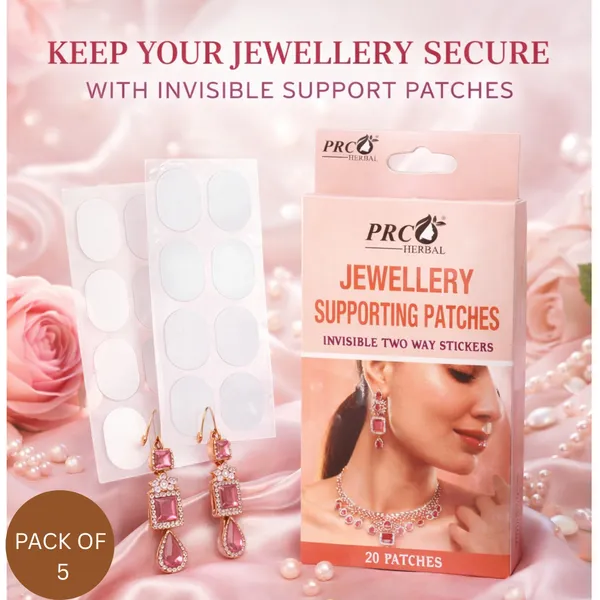 PRC_HERBAL_Jewellery_Supporting_Patches_Pack_Of_5–_Invisible_Two-Way_Adhesive_Stickers_(20_Patches)_|_Strong_Hold_for_Earrings,_Necklaces_&_Fashion_Accessories