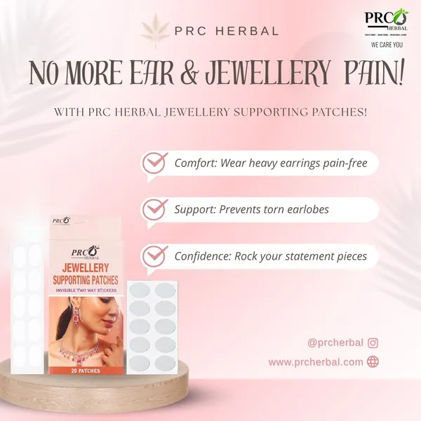 PRC_HERBAL_Jewellery_Supporting_Patches_Pack_Of_5–_Invisible_Two-Way_Adhesive_Stickers_(20_Patches)_|_Strong_Hold_for_Earrings,_Necklaces_&_Fashion_Accessories