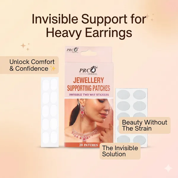 PRC_HERBAL_Jewellery_Supporting_Patches_Pack_Of_5–_Invisible_Two-Way_Adhesive_Stickers_(20_Patches)_|_Strong_Hold_for_Earrings,_Necklaces_&_Fashion_Accessories