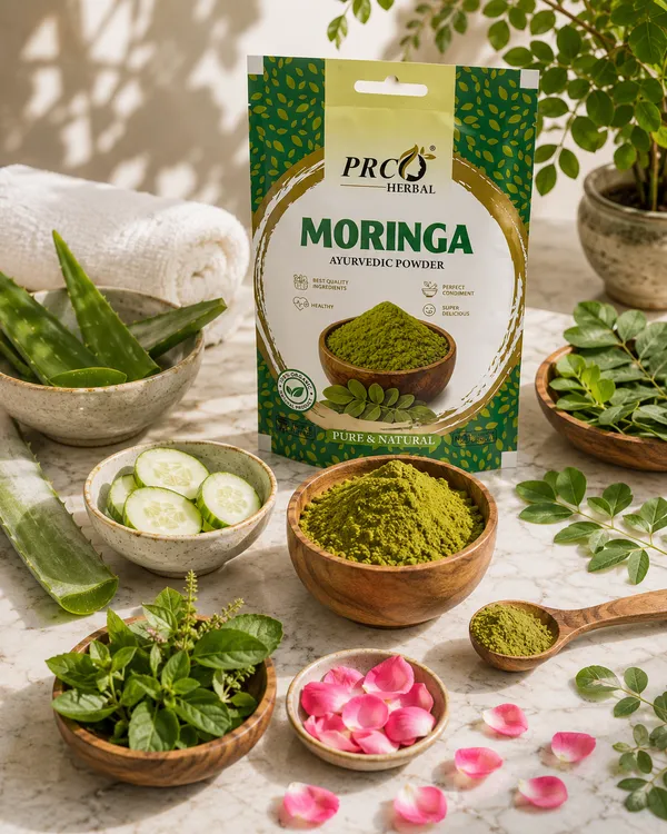 PRC_HERBAL_Moringa_Ayurvedic_Powder_|_100%_Pure_Natural_Moringa_Hair_&_Skin_Care_Powder_(40GMS)_(PACK-10)