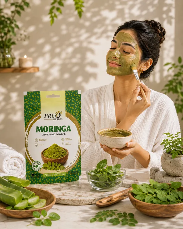 PRC_HERBAL_Moringa_Ayurvedic_Powder_|_100%_Pure_Natural_Moringa_Hair_&_Skin_Care_Powder_(40GMS)_(PACK-10)