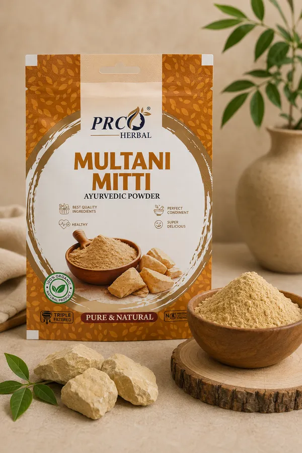 PRC_HERBAL_Multani_Mitti_Ayurvedic_Powder_|_100%_Pure_Natural_Fuller's_Earth_Face_&_Skin_Care_Powder_(40GMS)_(PACK-10)
