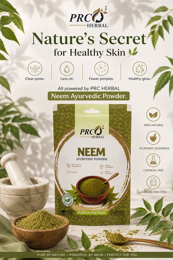 PRC_HERBAL_Neem_Ayurvedic_Powder_|_100%_Pure_Natural_Neem_Hair_&_Skin_Care_Powder_(40GMS)_(PACK-10)