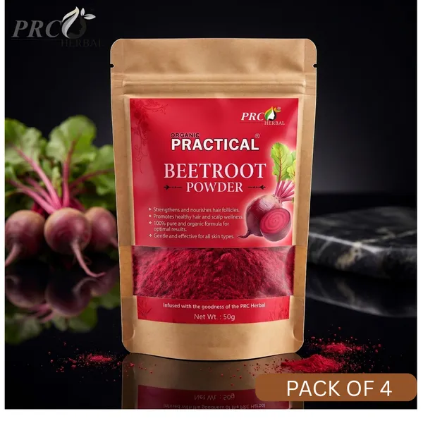 PRC_HERBAL_Organic_Beetroot_Powder_Pack_Of_4_–_100%_Pure_&_Natural_for_Skin,_Hair_&_Health_|_Chemical-Free_Superfood_(50g)_