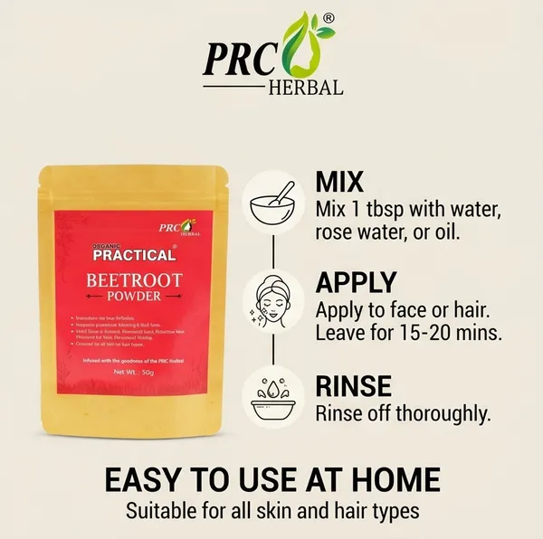 PRC_HERBAL_Organic_Beetroot_Powder_Pack_Of_4_–_100%_Pure_&_Natural_for_Skin,_Hair_&_Health_|_Chemical-Free_Superfood_(50g)_