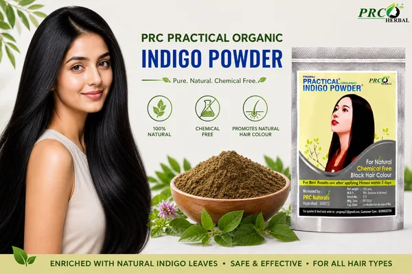 PRC_HERBAL_Practical_Organic_Indigo_Powder_(100g)_PACK_OF_20|_Natural_Black_Hair_Colour_|_Chemical-Free_Hair_Dye_|_Use_After_Henna_for_Best_Results_(2_KG)