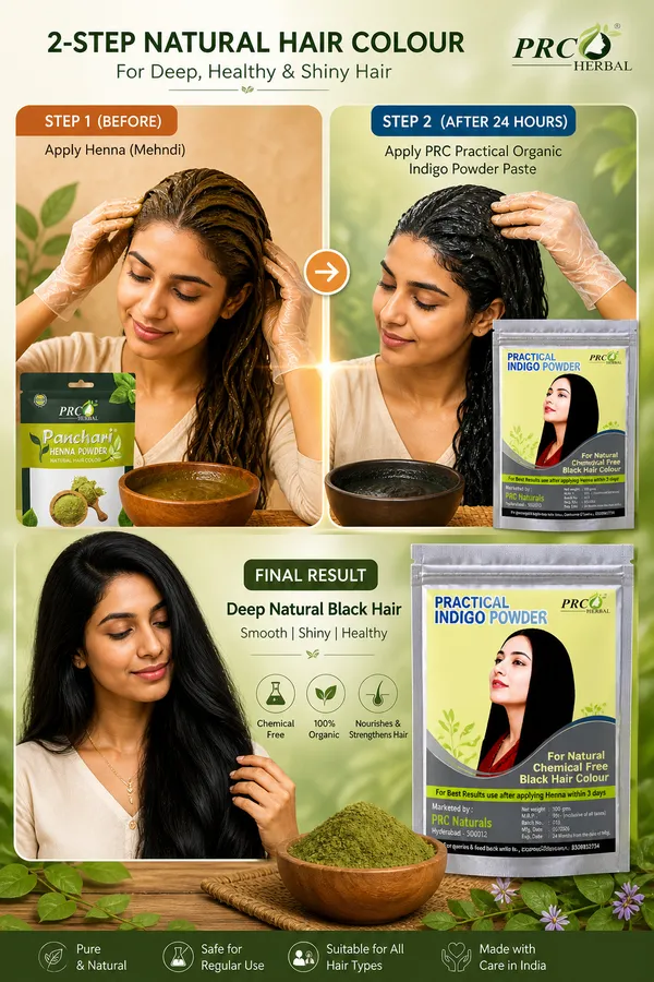 PRC_HERBAL_Practical_Organic_Indigo_Powder_(100g)_PACK_OF_20|_Natural_Black_Hair_Colour_|_Chemical-Free_Hair_Dye_|_Use_After_Henna_for_Best_Results_(2_KG)