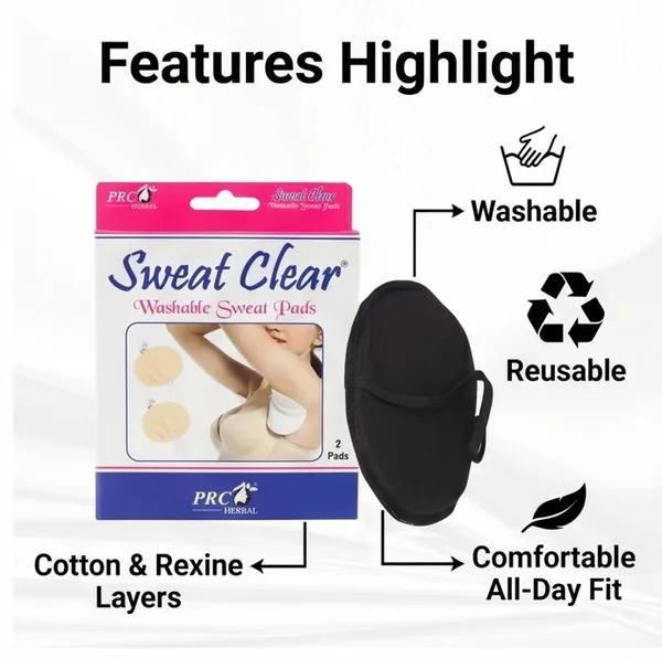 PRC_HERBAL_Sweat_Clear_Washable_Underarm_Sweat_Pads_(BLACK)_|_Reusable,_Washable,_Invisible_Protection_|_Cotton_Comfort_Sweat_Absorbing_Pads_for_Men_&_Women_(2_Pads_Each)_Pack_Of_10