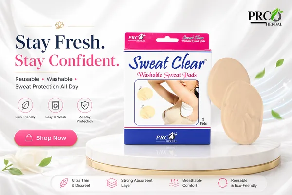 PRC_HERBAL_Sweat_Clear_Washable_Underarm_Sweat_Pads_(Cream)_|_Reusable,_Washable,_Invisible_Protection_|_Cotton_Comfort_Sweat_Absorbing_Pads_for_Men_&_Women_(2_Pads_Each)_Pack_Of_10
