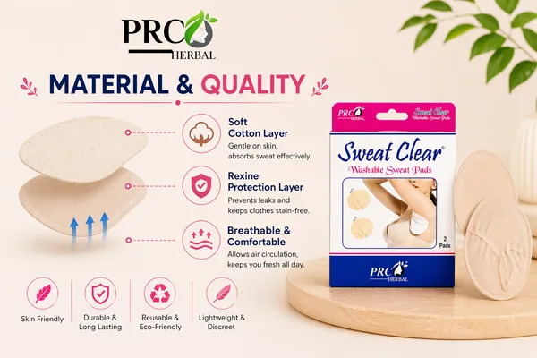 PRC_HERBAL_Sweat_Clear_Washable_Underarm_Sweat_Pads_(Cream)_|_Reusable,_Washable,_Invisible_Protection_|_Cotton_Comfort_Sweat_Absorbing_Pads_for_Men_&_Women_(2_Pads_Each)_Pack_Of_5
