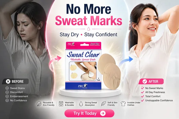 PRC_HERBAL_Sweat_Clear_Washable_Underarm_Sweat_Pads_(Cream)_|_Reusable,_Washable,_Invisible_Protection_|_Cotton_Comfort_Sweat_Absorbing_Pads_for_Men_&_Women_(2_Pads_Each)_Pack_Of_5