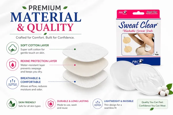 PRC_HERBAL_Sweat_Clear_Washable_Underarm_Sweat_Pads_(White)_(Pack_of_10)_|_Reusable,_Invisible_Sweat_Protection_|_No_Sweat_Marks_|_Soft_&_Comfortable_All-Day_Wear