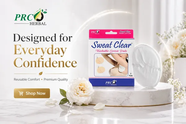 PRC_HERBAL_Sweat_Clear_Washable_Underarm_Sweat_Pads_(White)_(Pack_of_10)_|_Reusable,_Invisible_Sweat_Protection_|_No_Sweat_Marks_|_Soft_&_Comfortable_All-Day_Wear