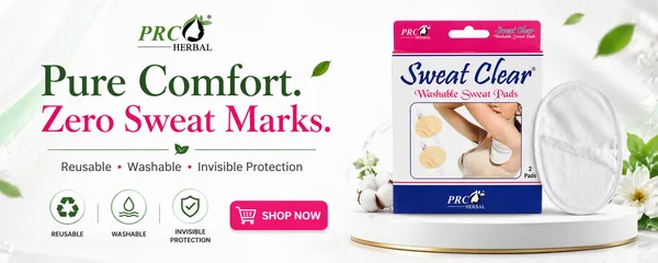 PRC_HERBAL_Sweat_Clear_Washable_Underarm_Sweat_Pads_(White)_(Pack_of_5)_|_Reusable,_Invisible_Sweat_Protection_|_No_Sweat_Marks_|_Soft_&_Comfortable_All-Day_Wear