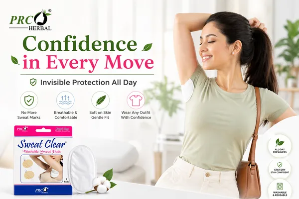 PRC_HERBAL_Sweat_Clear_Washable_Underarm_Sweat_Pads_(White)_(Pack_of_5)_|_Reusable,_Invisible_Sweat_Protection_|_No_Sweat_Marks_|_Soft_&_Comfortable_All-Day_Wear