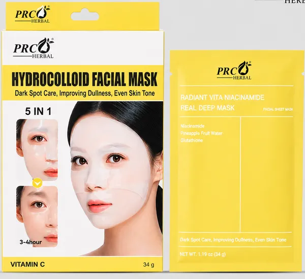 PRC_HERBAL_–_HYDROCOLLOID_FACIAL_SHEET_MASK_(STRAWBERRY_&_ROSE,_VITAMIN-C,_ALOEVERA_&_CUCUMBAR_,_WATER_&_D-TAN)__PACK_OF_4