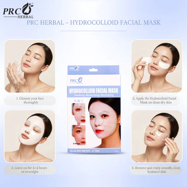 PRC_Herbal_Hydro-Collagen_Overnight_Face_Mask_PACK_OF_4|_Korean_Glass_Skin_Hydrogel_Mask_for_Deep_Hydration,_Pigmentation,_Anti-Aging_&_Pore_Minimizing_|_Hyaluronic_Acid,_Niacinamide,_Water_&_D-Tan,_34_gms_(pack_of_1)