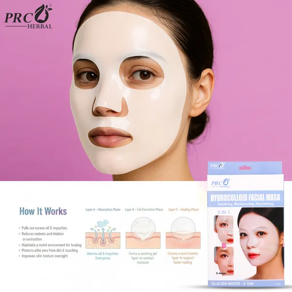 PRC_Herbal_Hydro-Collagen_Overnight_Face_Mask_PACK_OF_4|_Korean_Glass_Skin_Hydrogel_Mask_for_Deep_Hydration,_Pigmentation,_Anti-Aging_&_Pore_Minimizing_|_Hyaluronic_Acid,_Niacinamide,_Water_&_D-Tan,_34_gms_(pack_of_1)
