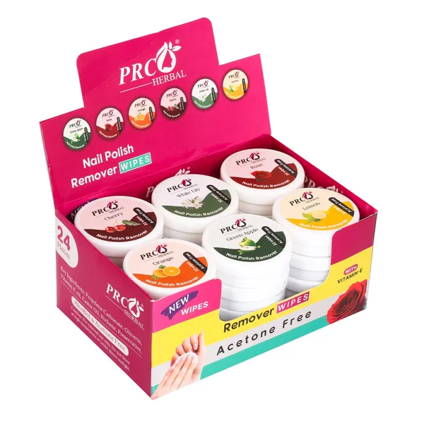 PRC_Herbal_Nail_Polish_Remover_Wipes_–_Acetone_Free_|_6_Fragrance_Variants_|_Vitamin_E_Enriched_|_Gentle_&_Travel-Friendly_Nail_Cleaner_(PACK_OF_24)