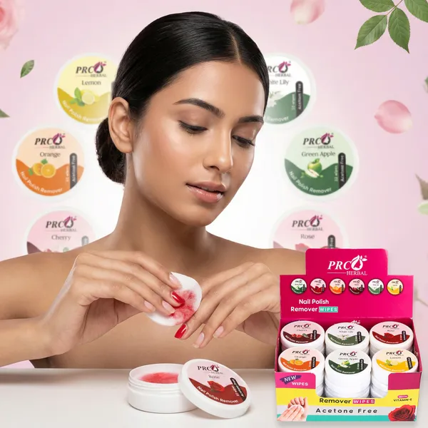 PRC_Herbal_Nail_Polish_Remover_Wipes_–_Acetone_Free_|_6_Fragrance_Variants_|_Vitamin_E_Enriched_|_Gentle_&_Travel-Friendly_Nail_Cleaner_(PACK_OF_24)