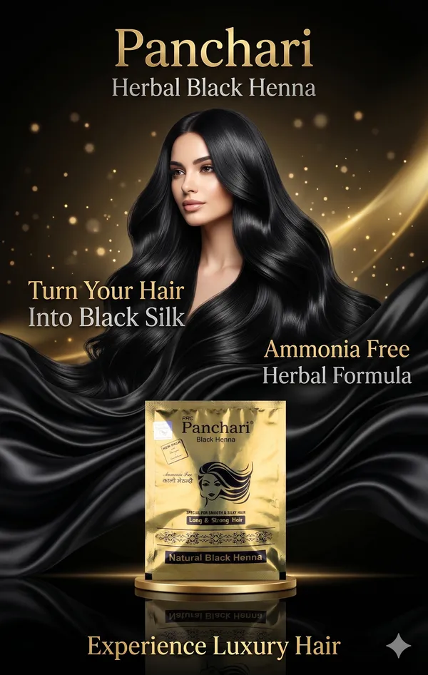 PRC_Panchari_Herbal_Black_Henna_Powder_(Gold_pause)_Pack_Of_10_–_Ammonia_Free_Natural_Hair_Color_for_Grey_Coverage_|_Smooth,_Silky_&_Long_Strong_Hair_Mehndi_(400Gms)