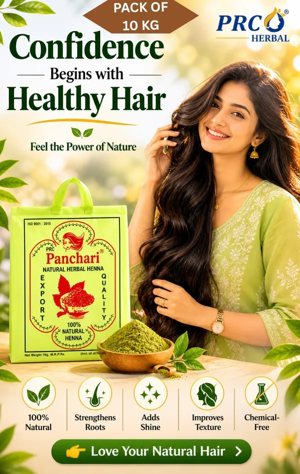 PRC_Panchari_Natural_Henna_Powder_1Kg_(PACK_OF_10)|_100%_Pure_Herbal_Mehndi_for_Hair_|_Chemical-Free_Hair_Color_&_Conditioning