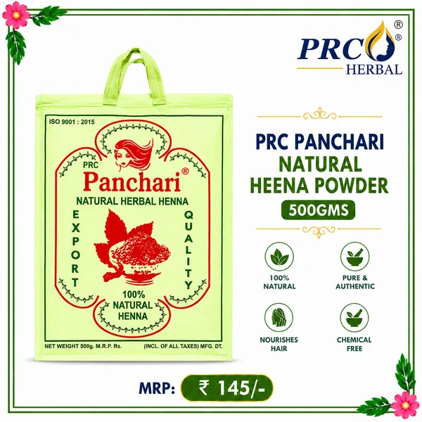 PRC_Panchari_Natural_Henna_Powder_500GMS_(PACK_OF_10)|_100%_Pure_Herbal_Mehndi_for_Hair_|_Chemical-Free_Hair_Color_&_Conditioning