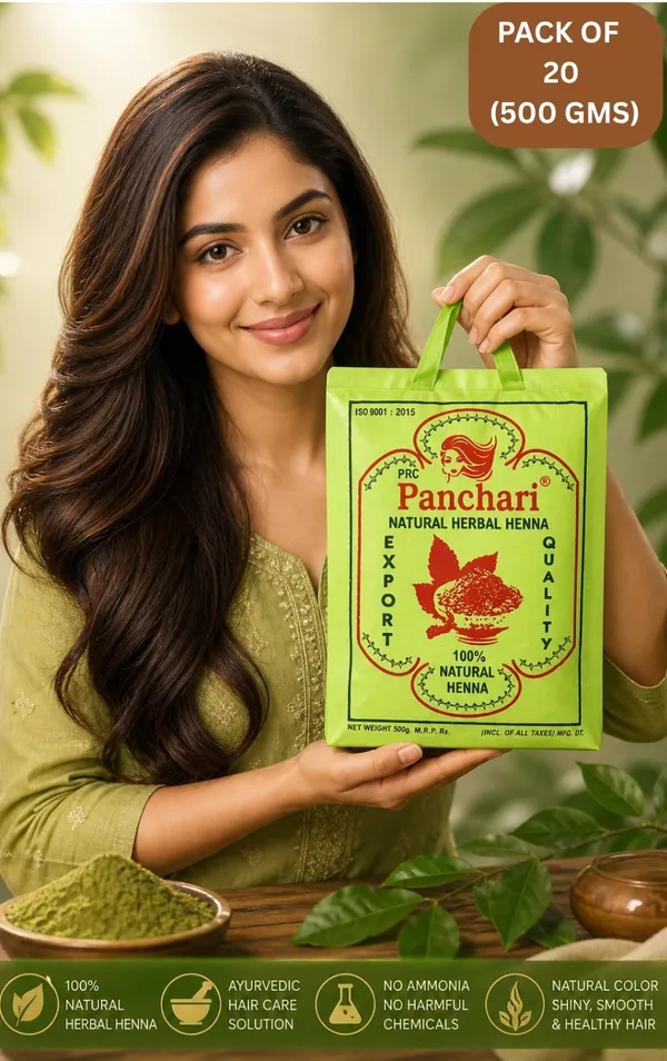 PRC_Panchari_Natural_Henna_Powder_500GMS_(PACK_OF_20)|_100%_Pure_Herbal_Mehndi_for_Hair_|_Chemical-Free_Hair_Color_&_Conditioning