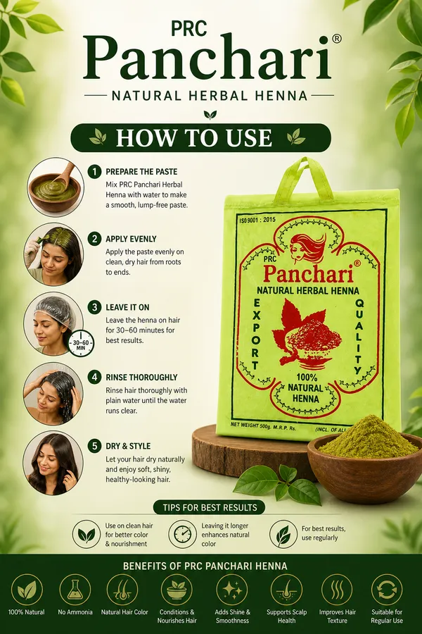 PRC_Panchari_Natural_Henna_Powder_500GMS_(PACK_OF_20)|_100%_Pure_Herbal_Mehndi_for_Hair_|_Chemical-Free_Hair_Color_&_Conditioning