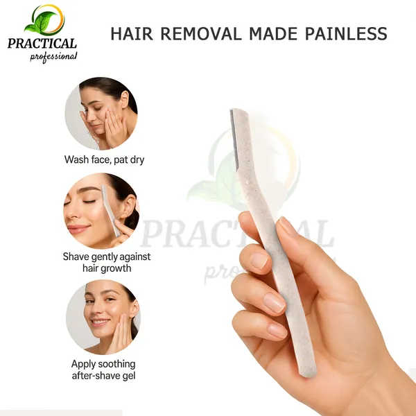 PRC_PRACTICAL__Eyebrow_&_Face_Razor_For_Women_(White)_Facial_Hair_Instant_Glow_&_Painless_Hair_Removal_German_Blades_For_Eyebrows,_Upper_Lip,_Chin,_Peach_Fuzz,_Forehead,_Unibrow,_Sideburns_(Pack_Of_6)